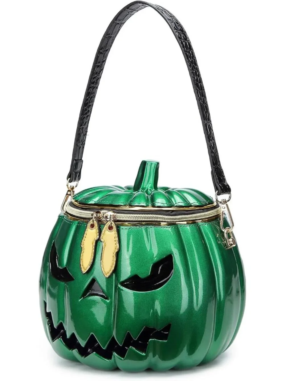 Women's Green Pumpkin Crossbody Purse For Gothic Halloween Shoulder Bag Purse
